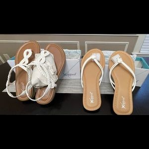 Xappeal White Sandals & Flip Flops